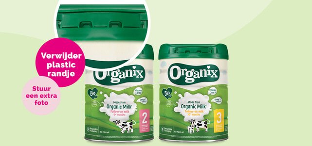 Organix biologische opvolgmelk 2 of 3: van €17,99* voor €9,-